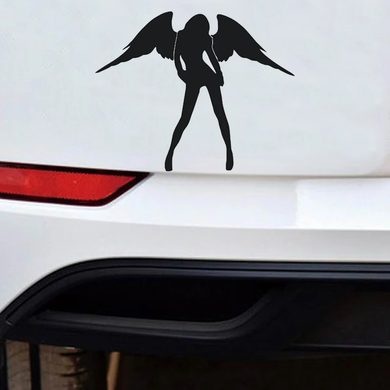 

Car Stickers 10x14CM Funny Angel Devil Beauty Women Auto Decals Door Waterpoof External Decoration Personalise Accessories 1 Pc