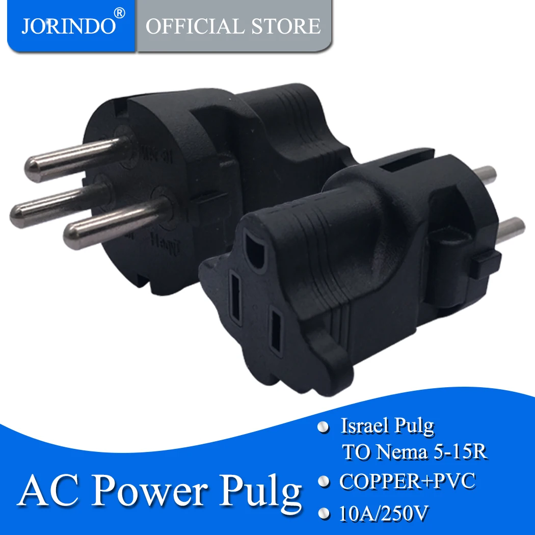 JORINDO Israeli male to American standard female power converter 5-15R | Electrical Socket &amp Plugs Adaptors