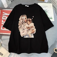 women casual clothing printed female love t shirt beautiful mother tshirts femme streetwear loose clothed ladies tops drop ship