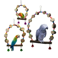 pop it home decoration accessories parrot suspension bridge swing rings log color bead bird toys aviary and cages small animal