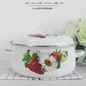 Эмалированный горшок 4L толстый суп котелок для тушения кастрюля сотейник заварник универсальный набор посуды Горячая супница кухонные горшки Набор посуды суп - Цвет: 26cm 5.6L