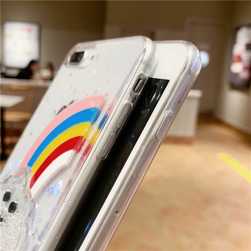 GYKZ 3D радужный блестящий чехол для телефона iPhone 7 XS MAX XR X 8 6 6s Plus мультяшный облако