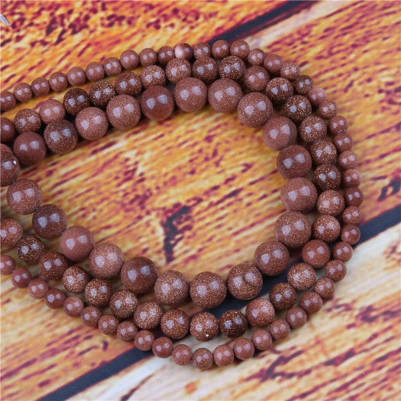 

Sands Natural Stone Bead Round Loose Spaced Beads 15 Inch Strand 4/6/8/10/12mm For Jewelry Making DIY Bracelet