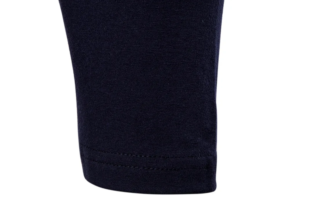 Drop Shipping New Fashion Long Sleeve T Shirt Men Casual Embroidery Slim Fit Men's Tees Solid Turn-down Collar T-Shirts Men