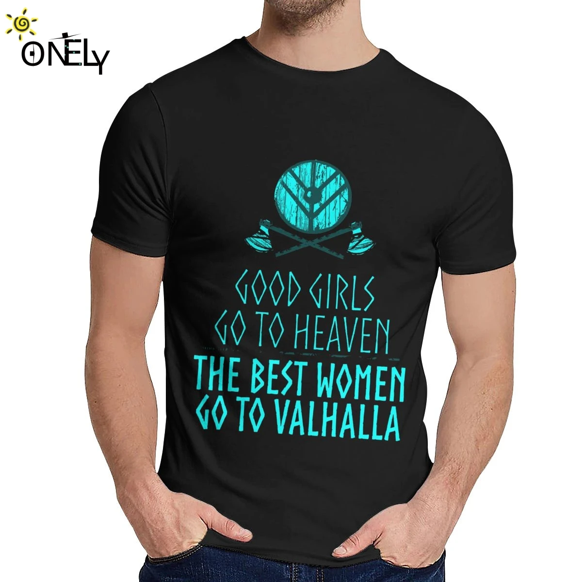 Мужская футболка Vikings Good Girls Go To Heaven из натурального хлопка с круглым вырезом и