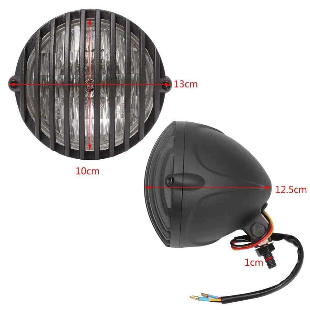 

Motorcycle Round Scalloped Finned Grill Headlight Chrome For Harley Bobber Dyna