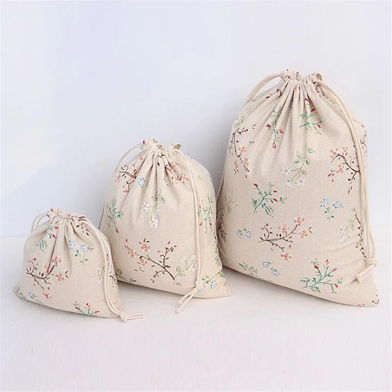 1 шт. Хлопковая сумка для хранения на шнурке портативная дорожная косметическая