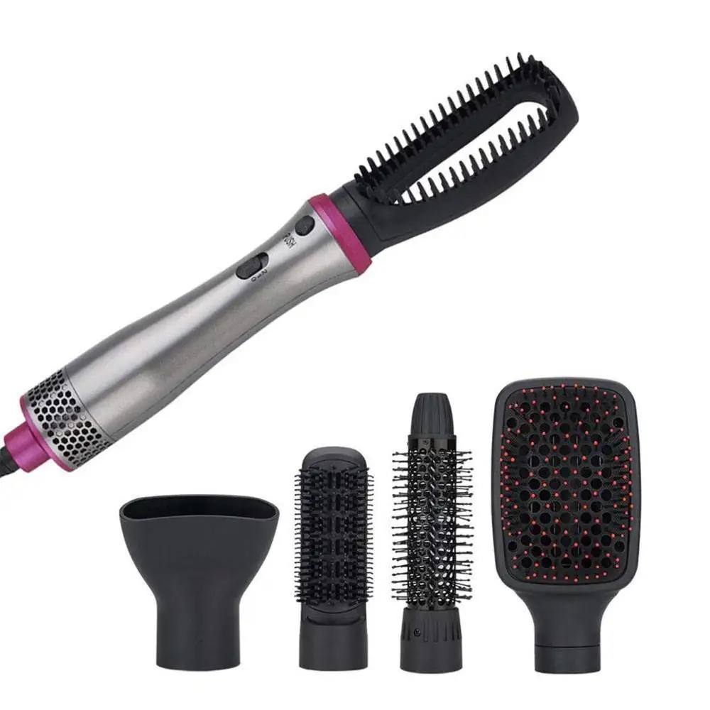 

5 in 1 Hair Dryer Volumizer Blow Shape Negative Iron Hair Dryer Brush Hair Straightener Curler Ceramic Hot Air Brush