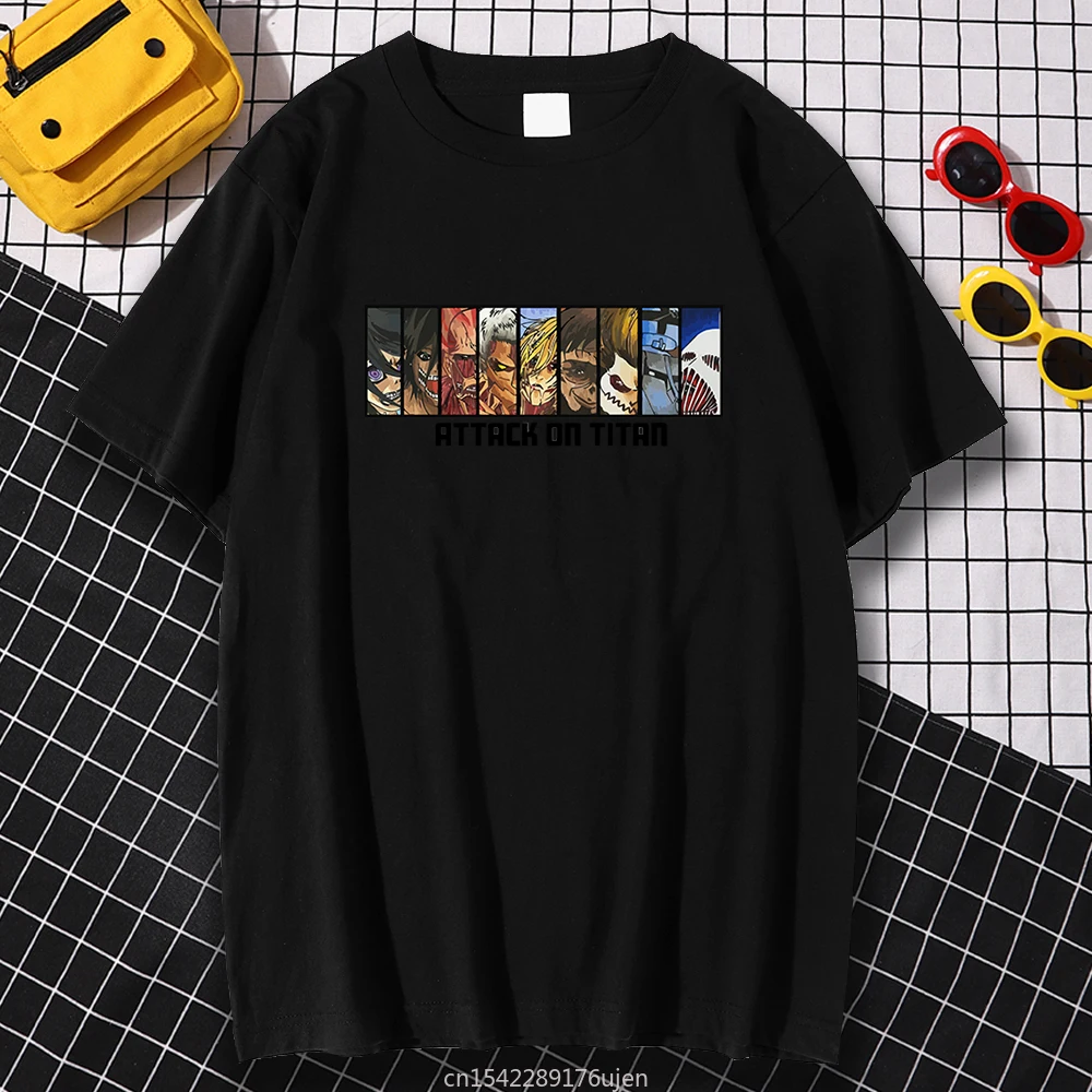 

Retro Oversized Streetwear Aesthetic Attack on Titan Anime Printing LooseNeck Clothes Oversize T-Shirt
