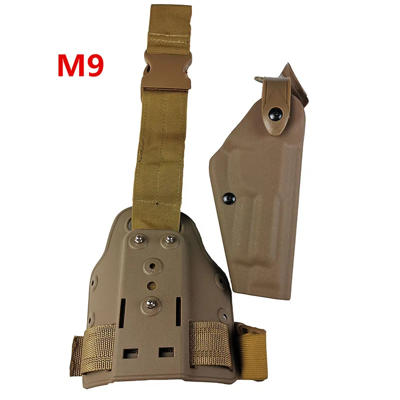 Airsoft Safarilands Pisto M9 M92 96 пояс кобуры фонарик для правой руки использовать Ногу Кобура