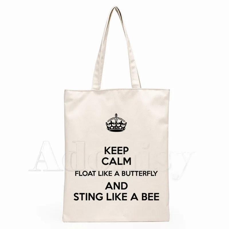 Muhammad Ali поплавок как бабочка Стинг пчела боксер печать холщовые сумки