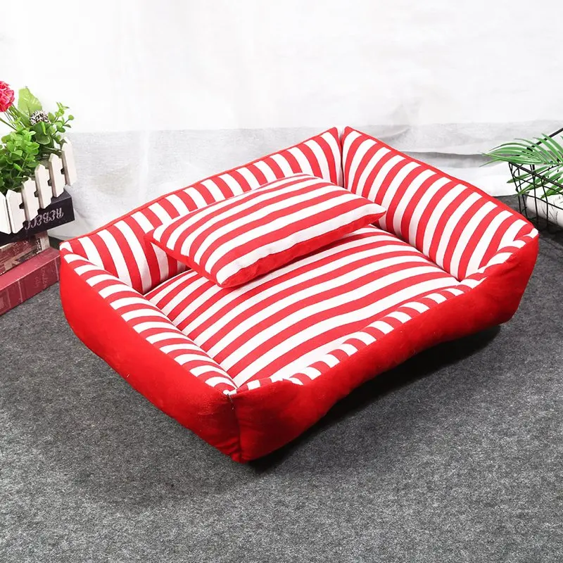 Лидер продаж диван для собак прямоугольная кровать Полосатое гнездо щенка