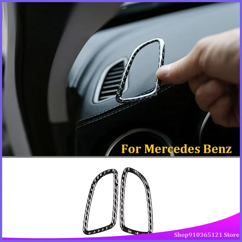 LHD для Mercedes Benz C Class W205 C180 C200 C300 GLC аксессуары углеродное волокно кондиционер Выходная рамка наклейка 2 шт.