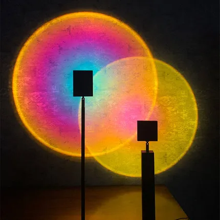 

Colorful Rainbow Projection Floor Lamp LED Sun Never Set Standing Lamp Living Room Porch Background Wall Decoration Italy Design