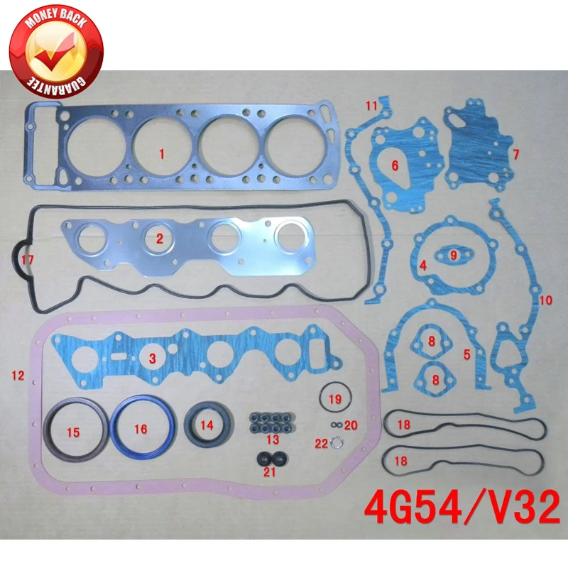 Полный комплект прокладок 4G54 для Mitsubishi PAJERO/L047/V32/MORTERO/пикап/STARBO/TURBO 2555CC 2.6L 8V 83 93 MD997037