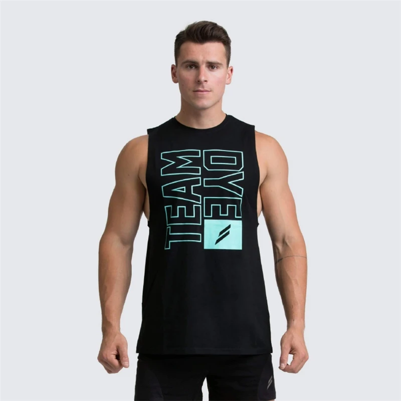 Майка мужская для бодибилдинга хлопок рубашка без рукавов трико тренировок