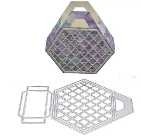 11.2x17.3cm YINISE металлические режущие штампы для трафареты для скрапбукинга ящик коробка цветок DIY открытки в альбом украшения тиснение Складная матрица вырезы вырезать умирают плесень Записки бумага ремесло нож плесень лезвие - Цвет: 11.2x17.3cm