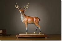 top collection 45cm large auspicious christmas auspicious deer gift home company good luck animal copper sculpture decoration