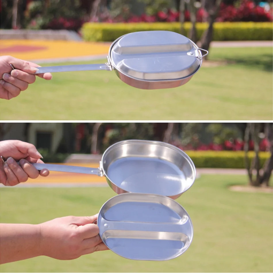 Портативная сковорода 2 в 1 Ланч-бокс из легкой стали | Спорт и развлечения