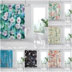 Занавеска для душа с цветочным принтом, водонепроницаемая тканевая штора из полиэстера для ванной, декоративный экран, аксессуары для дома и ванной комнаты