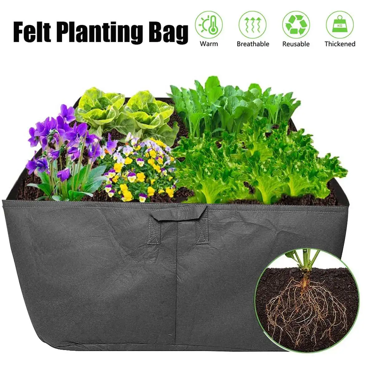 

Felt Garden Grow Bags Fabric Garden Pots Fabric Planter Grow Pot Vegetable Pots Outdoor Garden Grow Bag Vegetable Growing Plant