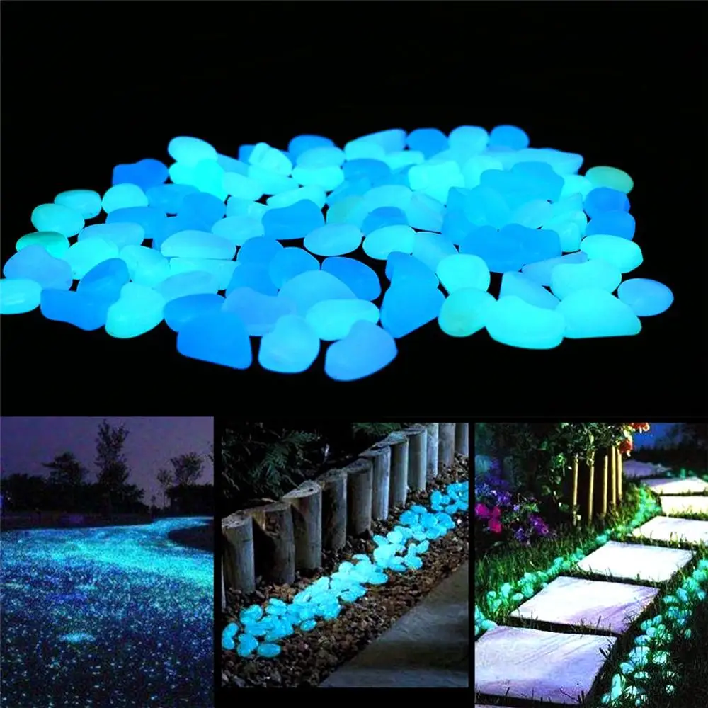 

100pcs/pack Glow Pebbles hot sale Stones Home Fish Tank Garden Decoration Luminous Glowing In The Dark Accessory for Gift