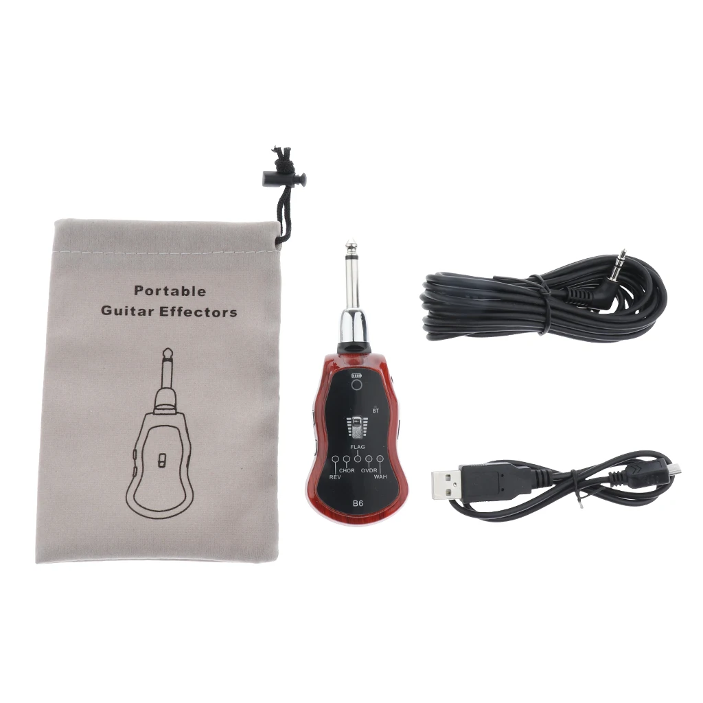 Портативные перезаряжаемые гитарные эффекты Bluetooth 5 звуковых режимов