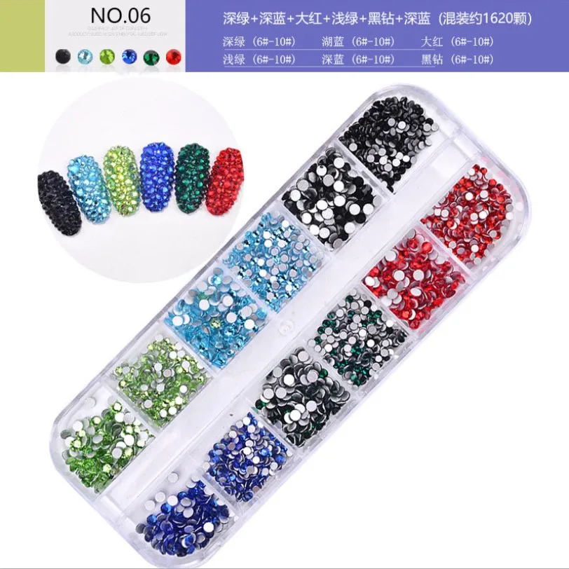 Стеклянные стразы для ногтей разных размеров 1 коробка | Красота и здоровье
