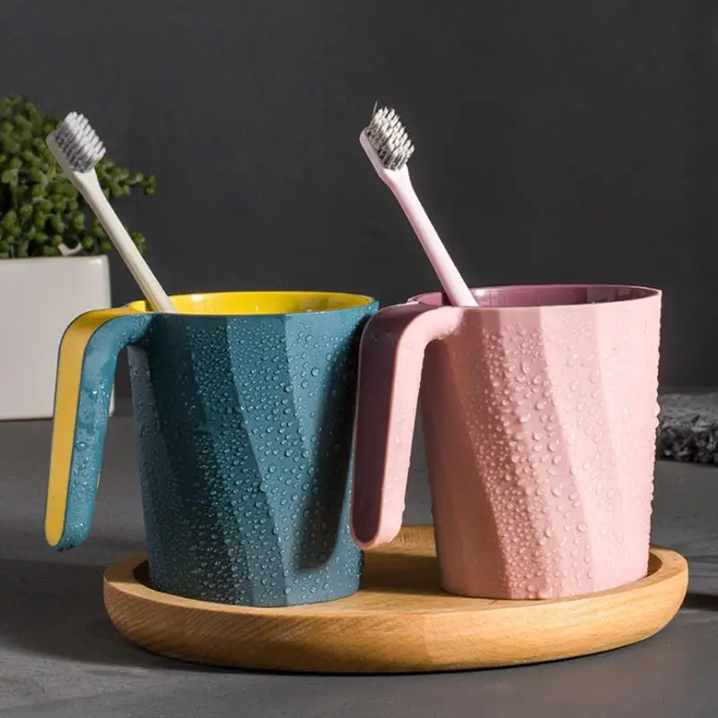 

Household Toilet Bathroom Mouthwash Brushing Cup Simple Two-color Dental Cylinder Toothbrush Wash Couple Parent-child Cup