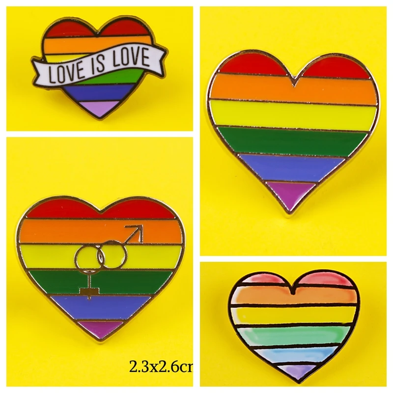 ЛГБТ брошь значок гей штыри сердце флаги Радуга броши джинсовые куртки ювелирные