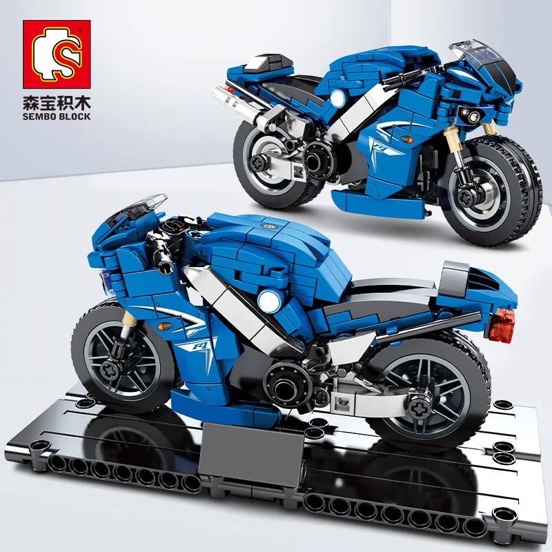 

301Pcs Senbao 701102 Motorcycle Locomotive Racing Assembly Model Ornaments Boy Assembling Building Blocks Assembling Toy Gifts