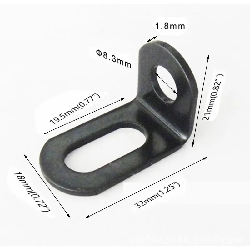 Регулируемый угловой кронштейн железный металлический L-образный правый для