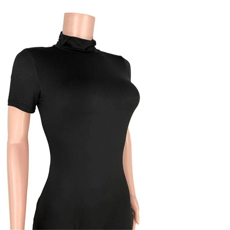 Повседневный Облегающий комбинезон летний однотонный женский с коротким