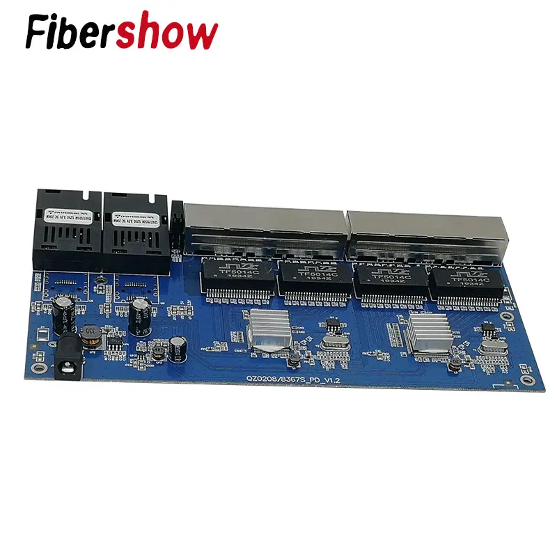 Гигабитный Ethernet-коммутатор обратное POE Питание переключатель 8 RJ45 2 SC волокно медиа конвертер волоконно-оптического кабеля UTP Порты и разъёмы 10/100/1000 м PCBA
