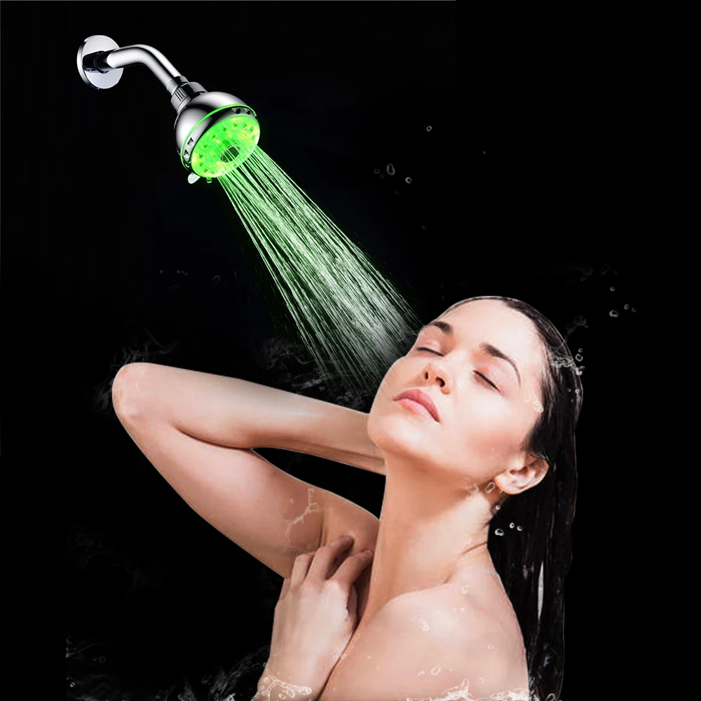 Насадка для душа со светодиодный Ной подсветкой круглая Лейка с датчиком