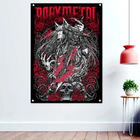baby metal horror disgusting art banners hanging cloth home decor death metal music posters wall art rock band icon flags gifts