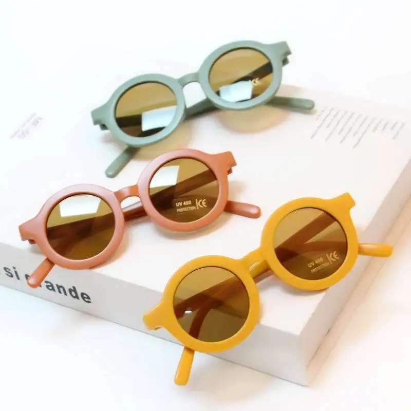 

HKNA Round Lovely Sunglasses Children Candy Colors Sun Glasses for Kids Cute Personality Small Eyeglasses Boys/Girls Anti-UV