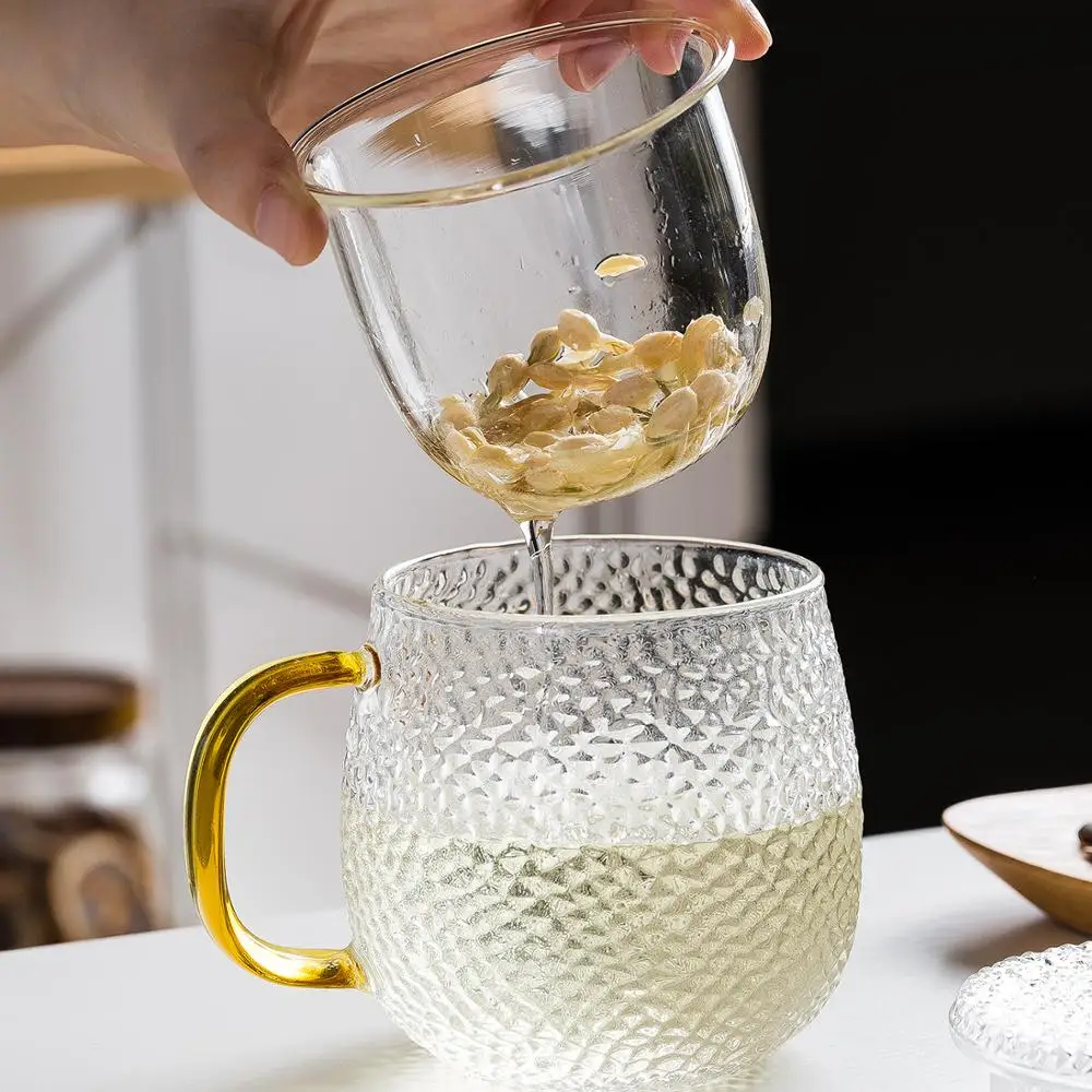 Прозрачная стеклянная чайная чашка MDZF 400 мл кружка с Infuser и крышкой фильтром для