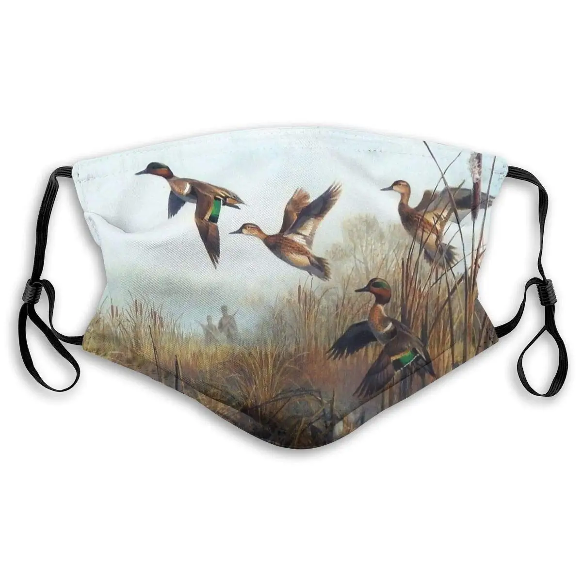 

Hunting Flying Wild Print Mouth Masks With Filter Washable And Reusable Anti Dust Breathable Mask With Adjustable Ear Loops For