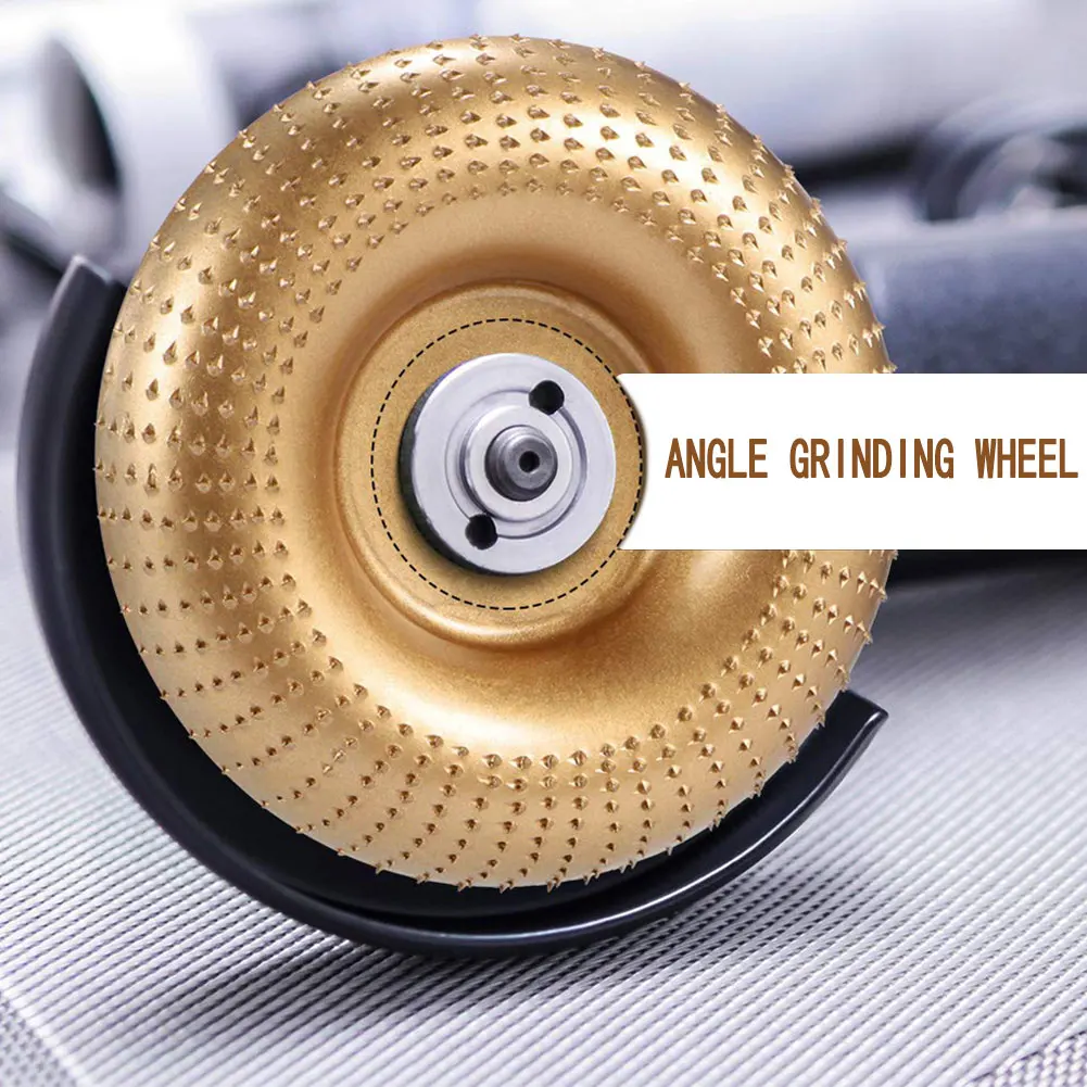 

Wood Angle Grinder Disc Wood Grinding Carving Abrasive Wheel 16mm Bore Woodworking Tool for Sanding Shaping Polishing Red Golden