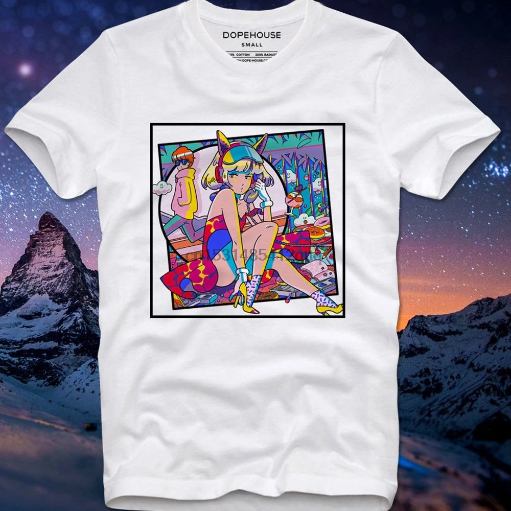 Футболка в стиле ретро с японским и художественным рисунком Лихтенштейн