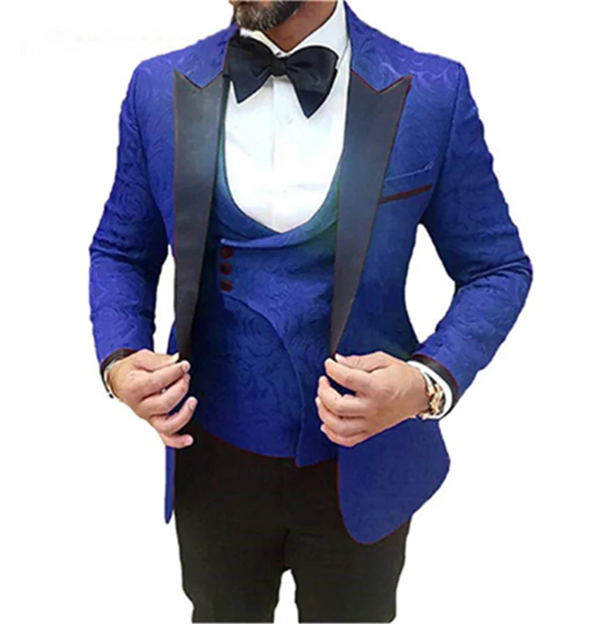 2020 men's suit custom fit men's dress wedding bridegroom best man Suit Tuxedo Suit (jacket + pants + vest)