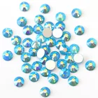 Все размеры 3D Подвески для ногтей Аквамарин AB Flatback, стразы без горячей фиксации, свободные камни, самодельные Украшения для ногтей Y3116