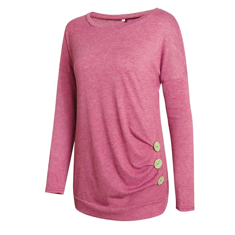

Button Women Tshirt Spring Autumn 2020 Loosen Cotton Casual Femme Tops Tees Popular Girls Fashion Clothes For Women Hot Selling