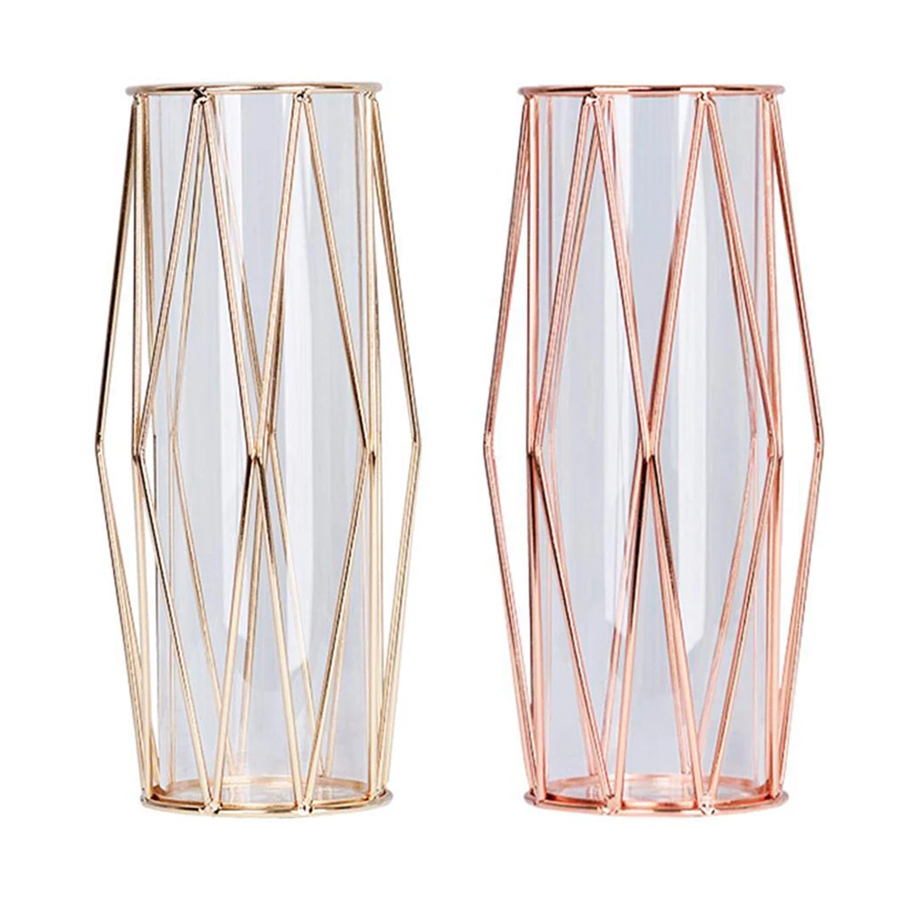 

Creative Geometric Glass Flower Crystal Vase Clear Planter Vase Decorative For Home Wedding Holiday Celebration Ornament Hot