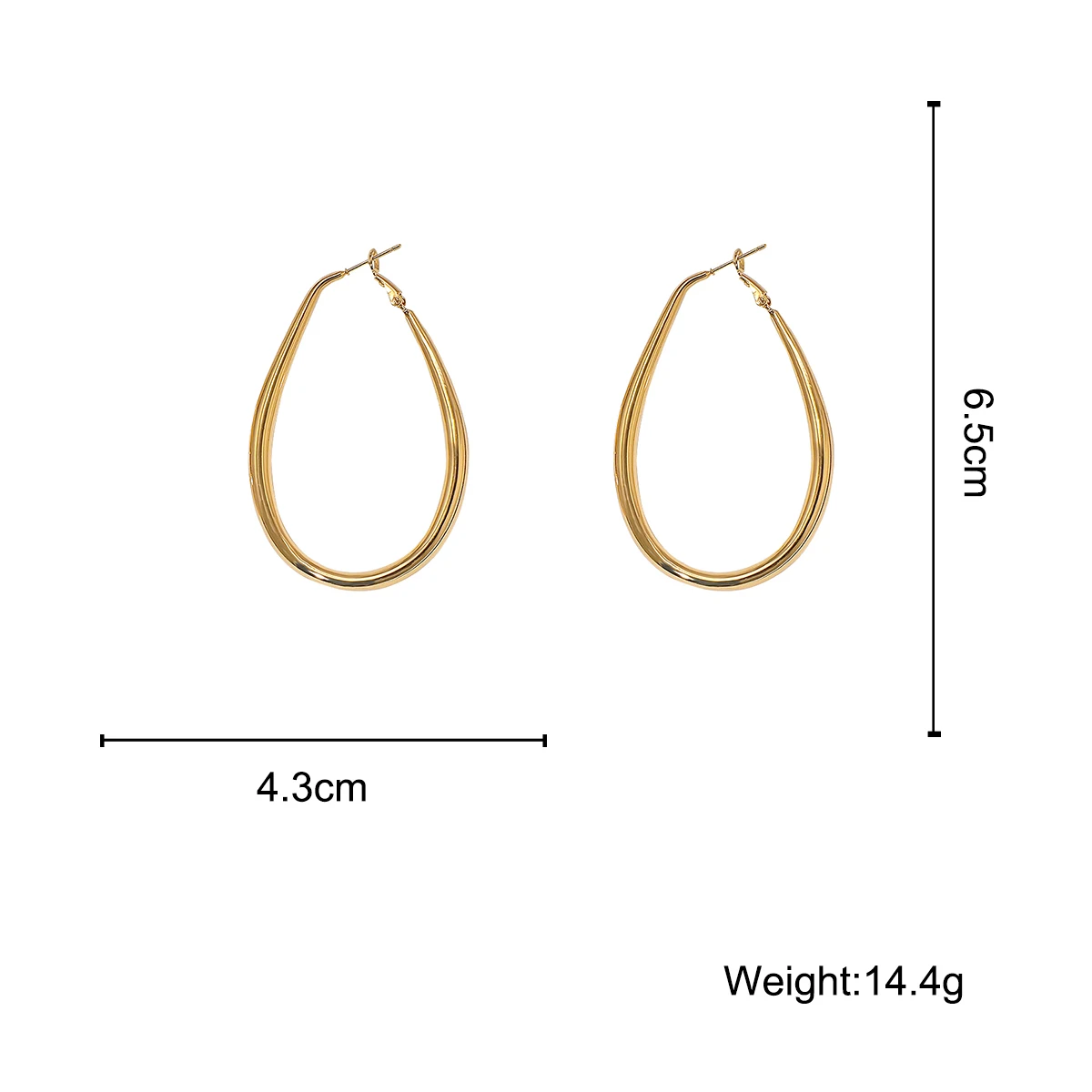 

Lifefontier Punk Big Smooth Waterdrop Hoop Earrings For Women Statement Jewelry Geometric Large Loop Earrings Party Gift Brincos