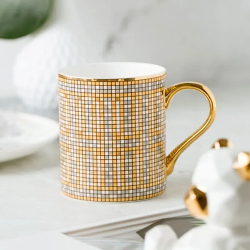 Новая керамическая кружка ins в североевропейском стиле с золотым начертанием