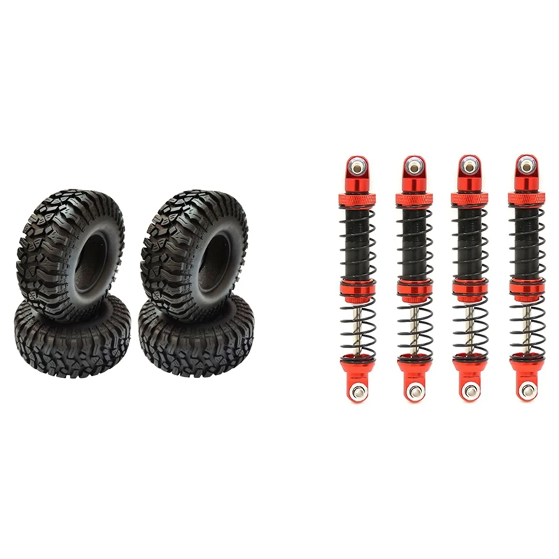

4PCS 112Mm Rubber 1.9 Inch Wheel Tire Tyre With 4PCS Metal Shock Absorbers Oil Adjustable Damper 90Mm