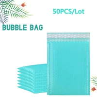 50pcs bubble mailers padded envelopes pearl film gift present mail envelope bag for book magazine lined mailer self seal blue