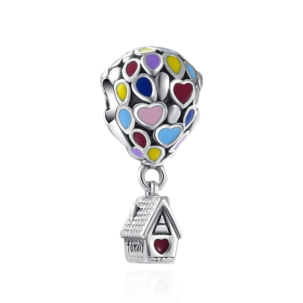 Женский браслет Пандора из серебра 925 пробы с разноцветными радужными шариками |